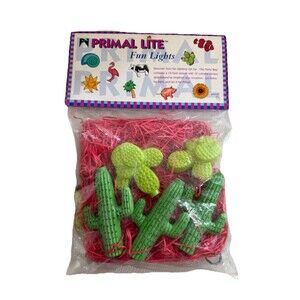 Vintage 1990's Primal Lite Prickly Pair Cactus String Lights New In Packaging